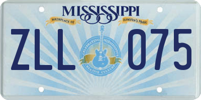 MS license plate ZLL075