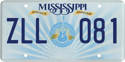MS license plate ZLL081