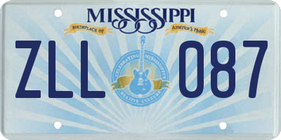 MS license plate ZLL087