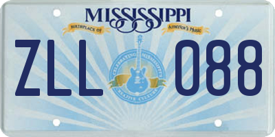 MS license plate ZLL088