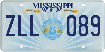 MS license plate ZLL089