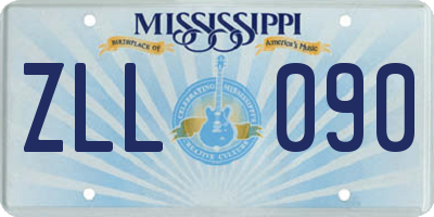 MS license plate ZLL090