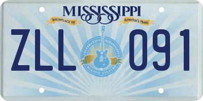 MS license plate ZLL091