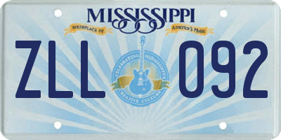 MS license plate ZLL092
