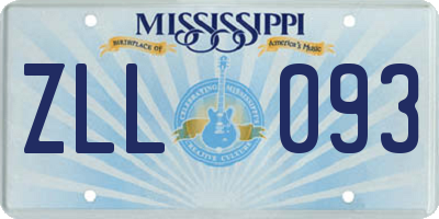 MS license plate ZLL093