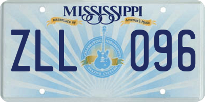 MS license plate ZLL096
