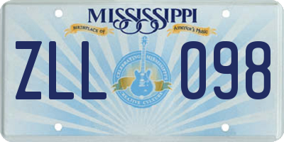 MS license plate ZLL098