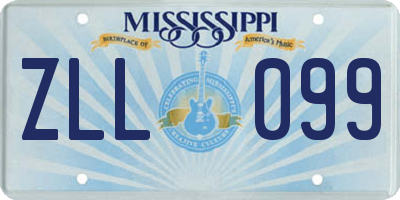 MS license plate ZLL099