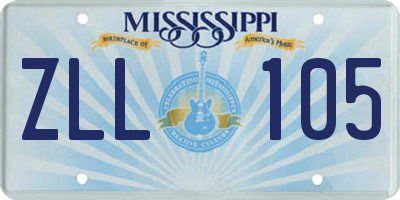 MS license plate ZLL105