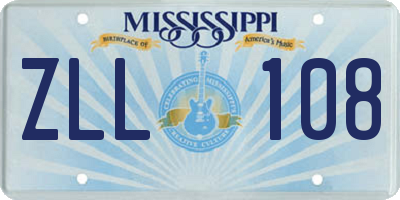 MS license plate ZLL108