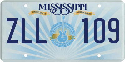 MS license plate ZLL109