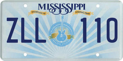 MS license plate ZLL110