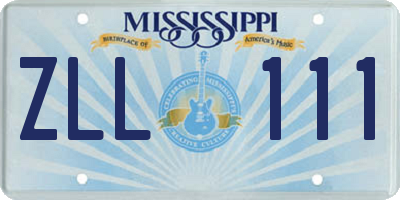 MS license plate ZLL111