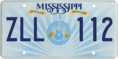 MS license plate ZLL112