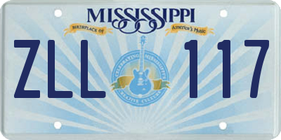 MS license plate ZLL117