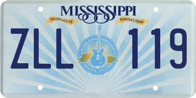 MS license plate ZLL119