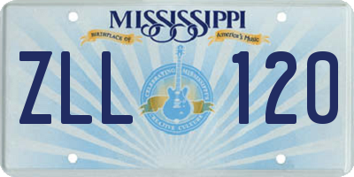 MS license plate ZLL120
