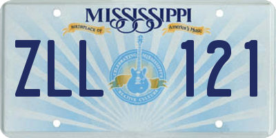 MS license plate ZLL121