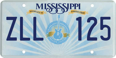 MS license plate ZLL125