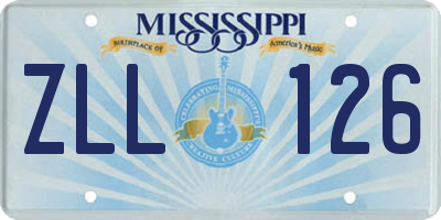 MS license plate ZLL126