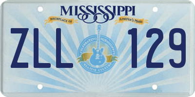MS license plate ZLL129