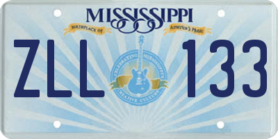 MS license plate ZLL133