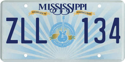 MS license plate ZLL134