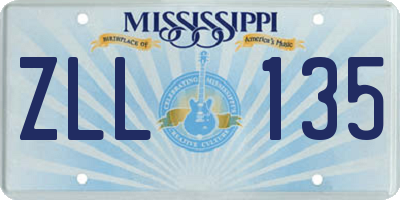 MS license plate ZLL135