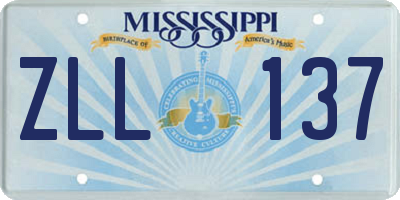 MS license plate ZLL137
