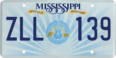 MS license plate ZLL139