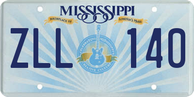 MS license plate ZLL140