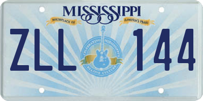 MS license plate ZLL144