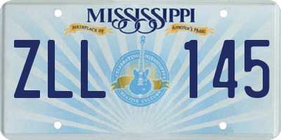 MS license plate ZLL145