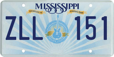 MS license plate ZLL151