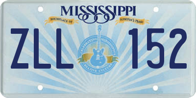 MS license plate ZLL152