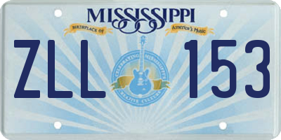 MS license plate ZLL153