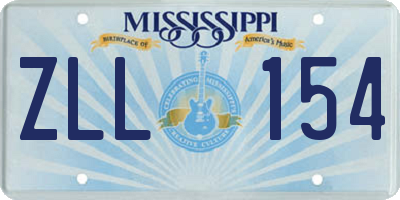 MS license plate ZLL154
