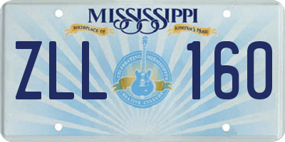 MS license plate ZLL160
