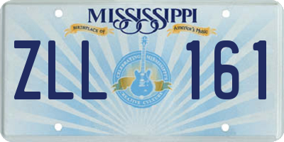 MS license plate ZLL161