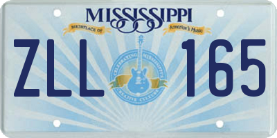MS license plate ZLL165