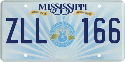 MS license plate ZLL166