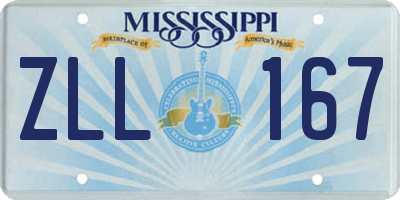 MS license plate ZLL167