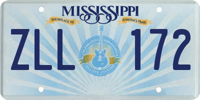 MS license plate ZLL172