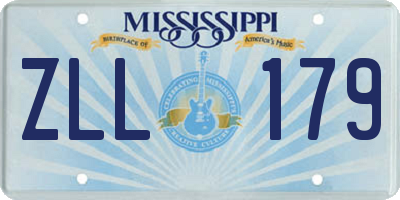 MS license plate ZLL179
