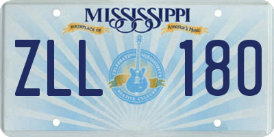 MS license plate ZLL180