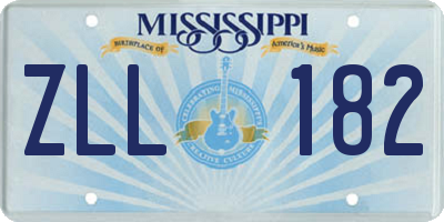 MS license plate ZLL182