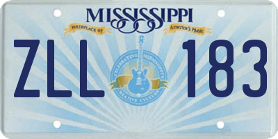 MS license plate ZLL183