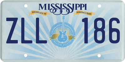 MS license plate ZLL186