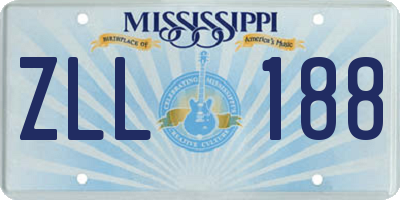 MS license plate ZLL188