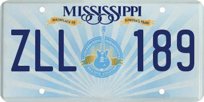 MS license plate ZLL189